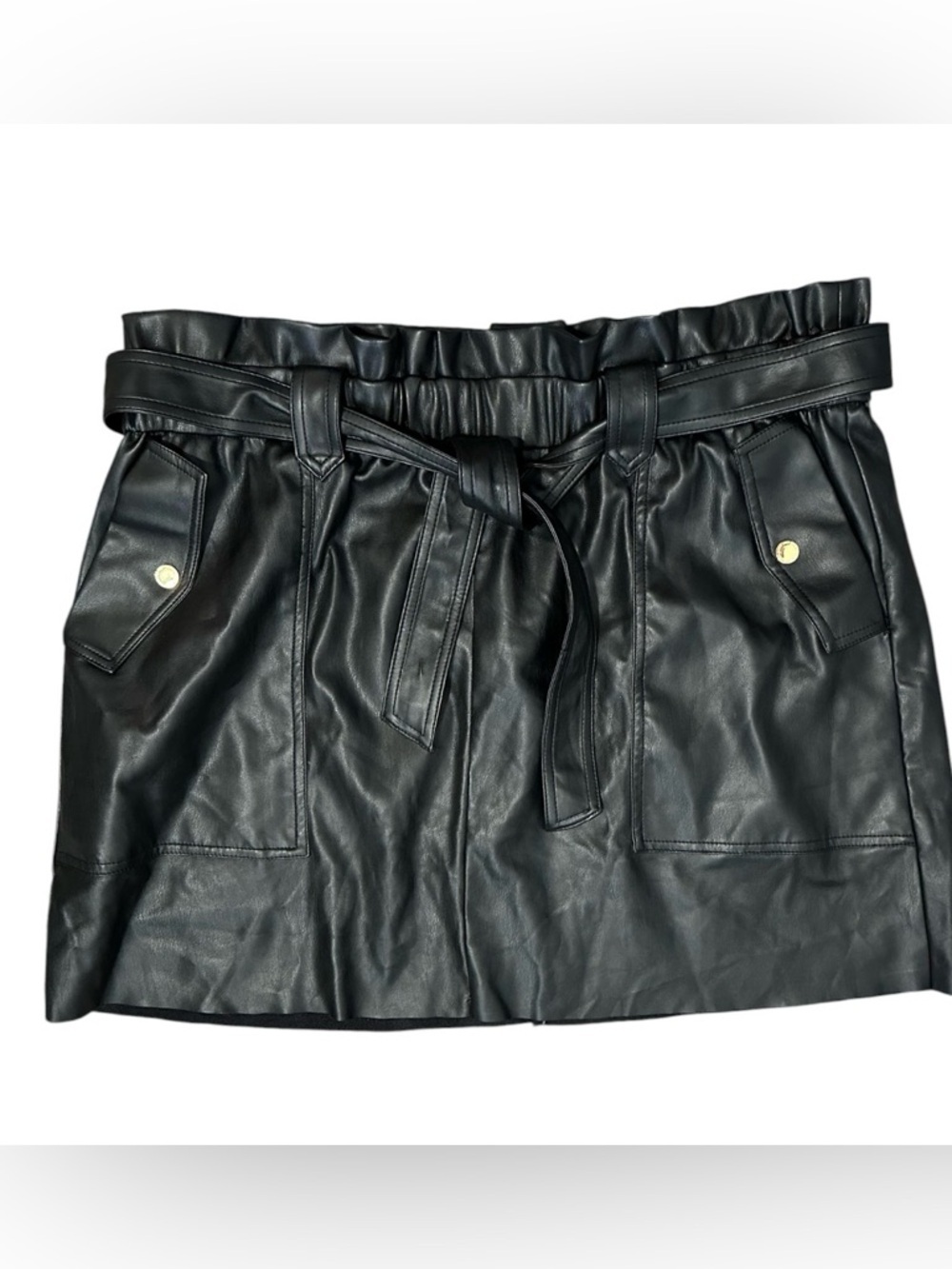 Marc New York Black Faux Leather Skirt size XL